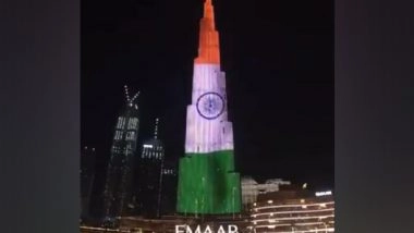World News | #StaystrongIndia: Burj Khalifa Lights Up with Tricolour to Showcase Support Amid COVID-19 Crisis