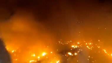 Gurugram Fire: Massive Blaze Engulfs 700 Huts in Nathupur Village (Watch Video)