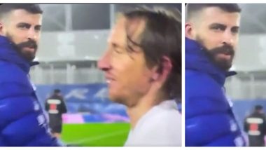 Luka Modric Taunts Angry Gerard Pique After Real Madrid Beat Barcelona 2-1 in La Liga 2021 (Watch Video)