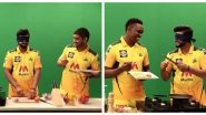 IPL 2021 Diaries: Suresh Raina Cooks With Blindfolds, MS Dhoni & Dwayne Bravo Have a Gala Time While Shooting for an Ad (See Pics)