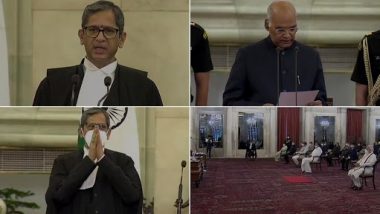 Justice NV Ramana Sworn In As the New Chief Justice of India (See Pics)