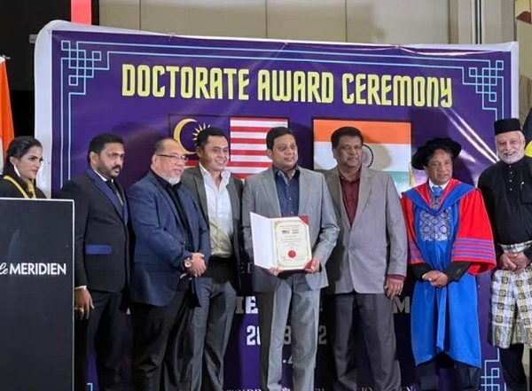 Business News | Dr Sailesh Hiranandani from SRAM & MRAM Honored with the Doctorate by the Prestigious Malaysia South India Chamber of Commerce Held in Malaysia