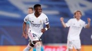 Vinicius Junior Becomes Second Youngest Goal Scorer for Real Madrid in UCL Knockouts (Watch Video)