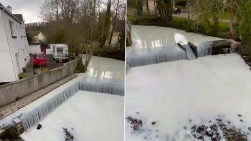 River Dulais in Wales Turns White After Milk Tanker Overturns & Spills Its Contents Into the Water, See Pic & Video