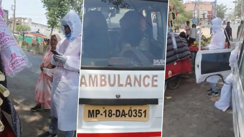 Madhya Pradesh Shocker: Healthcare Worker, Carrying COVID-19 Patient to Hospital, Stops Ambulance Midway to Drink Sugarcane Juice, Video Goes Viral