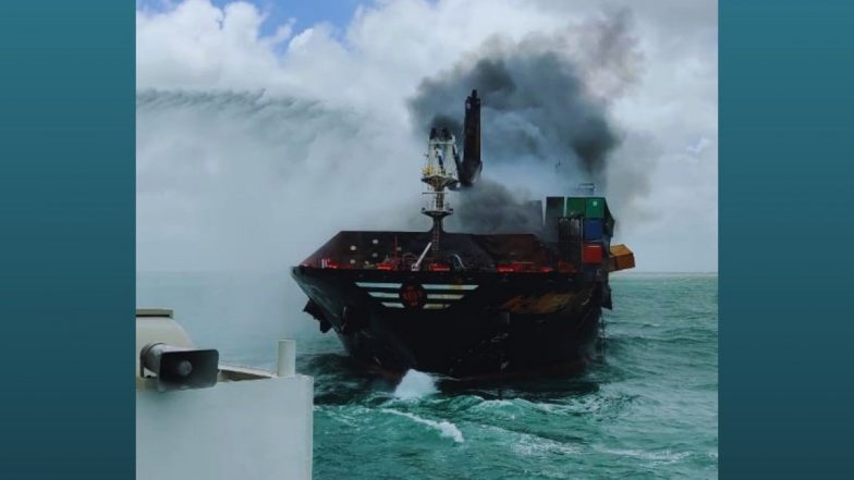 Sri Lanka Navy Continues Fire Fighting Efforts Onboard Ship X-Press Pearl Vessel