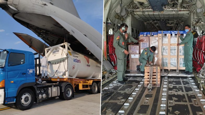 IAF's IL-76 Airlifts Oxygen Containers From Jakarta Amid COVID-19 Surge in India