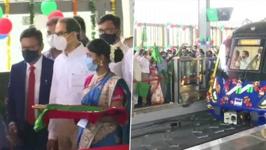 Mumbai Metro Line Trial Run Between Dahanukarwadi-Aarey Stations Flagged Off by Uddhav Thackeray; Corridor to Open For Commercial Run by October 2021