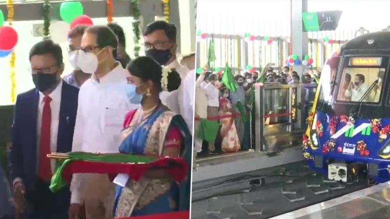 Mumbai Metro Line Trial Run Between Dahanukarwadi-Aarey Stations Flagged Off by Uddhav Thackeray; Corridor to Open For Commercial Run by October 2021