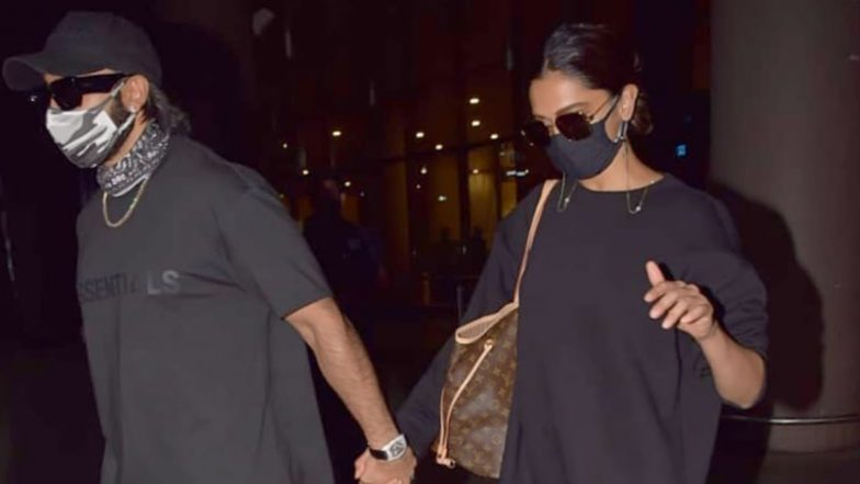 Deepika Padukone And Ranveer Singh Return To Mumbai From Bangalore In An All-Black Ensemble (Watch Video)