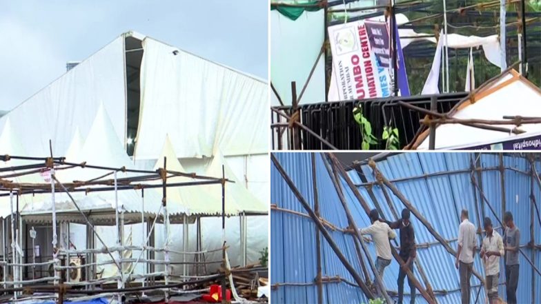 Cyclone Tauktae Impact: Mumbai’s Bandra Kurla Complex COVID-19 Care Centre Hit by Heavy Rains & Winds (See Pics)