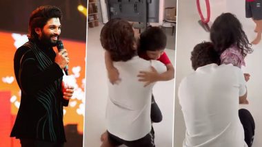 Allu Arjun Hugs His Kids Tightly As He Meets Them After 15 Days of Quarantine (Watch Video)