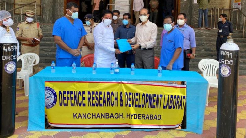 DRDO Hands Over 50 Oxygen Cylinders to Gandhi Hospital in Secunderabad in Presence of Union Minister Kishan Reddy