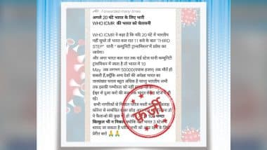 WHO Warned India of Community Transmission if The Country Fails to Curb Spike in COVID-19 Cases? PIB Fact Check Debunks Fake Viral Message