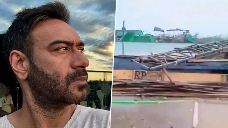 Ajay Devgn's Maidaan Sets Get Severely Damaged by Cyclone Tauktae (Watch Video)