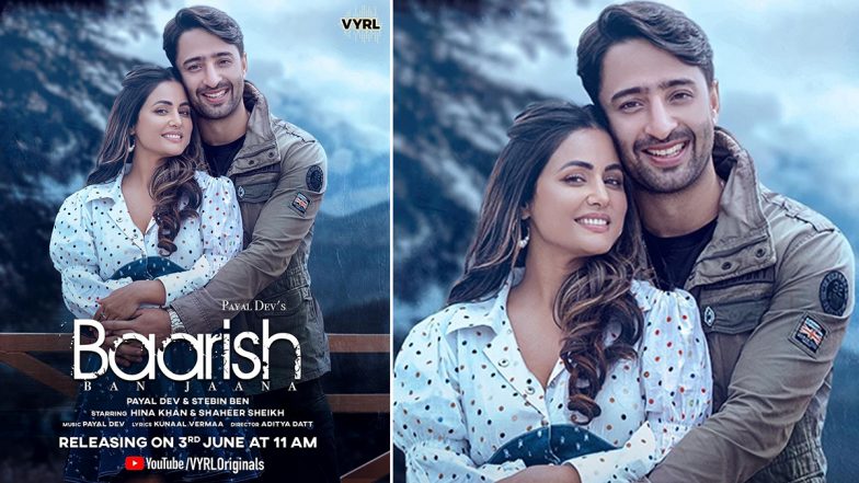 Baarish Ban Jaana: Hina Khan and Shaheer Sheikh’s Song Poster Out; Romantic Ballad To Release on June 3!