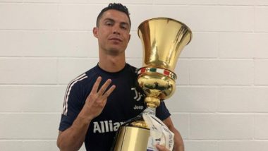 Cristiano Ronaldo’s Girlfriend Georgina Rodriguez Calls CR7 ‘Greatest of All Time’, Shares Footballer’s Latest Pic With Coppa Italia Trophy