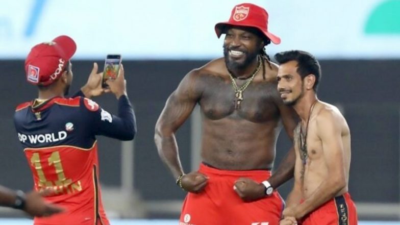 Chris Gayle, Yuzvendra Chahal Pose Shirtless, Flex Their Muscles After PBKS vs RCB Match in IPL 2021