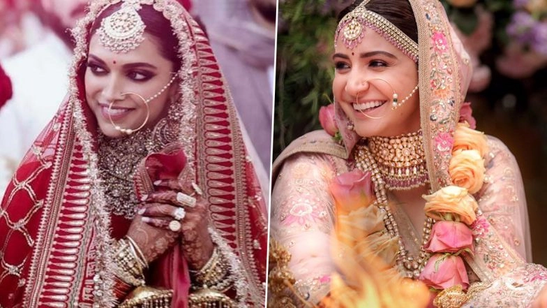 Indian Bridal Outfit Ideas: From Deepika Padukone to Anushka Sharma, Take Bridal Look Inspiration From Real-Life Weddings of Bollywood Actresses