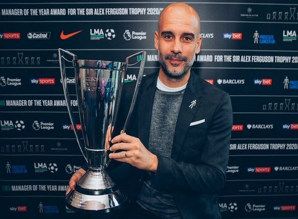 Pep Guardiola Wins Sir Alex Ferguson Trophy for LMA Manager of the Year