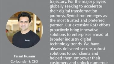 Business News | Synechron Paves the Road for BFSI Industry's Progressive Journey Through Innovation & Digital Transformation
