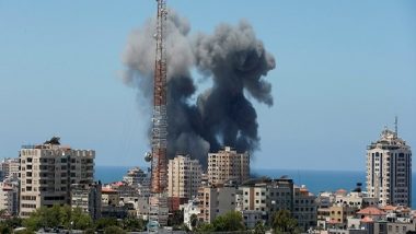 Gaza Journalist Runs For Cover After Neighbouring Building Gets Hit By Airstrike During Live Coverage (Watch Video)