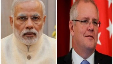 World News | PM Modi Speaks with Scott Morrison Seeking Australia's Support for Intellectual Property Waiver for COVID-19 Vaccines