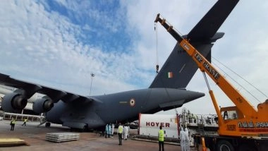 India News | COVID-19: IAF Airlifts Oxygen Containers from Singapore, Bangkok to Panagarh in Bengal