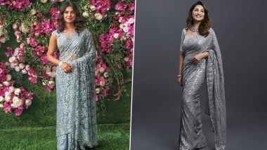 Fashion Faceoff: Priyanka Chopra Jonas or Madhuri Dixit, Whose Stunning Grey Saree Will You Steal?