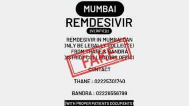 Fake Post Saying Mumbai Residents Can Get Remdesivir Only From Collector's Office in Thane and Bandra Goes Viral, BMC Reveals the Truth