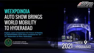 Business News | WEEXPOINDIA Auto Show - South India's Largest International Motor Show, 16th - 19th September 2021, Hitex Hyderabad, Telangana, India