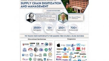 Business News | NITIE, Mumbai Successfully Completes the 30 Hour Global Online Certification Course on Supply Chain Digitization and Management for 2500+ Participants