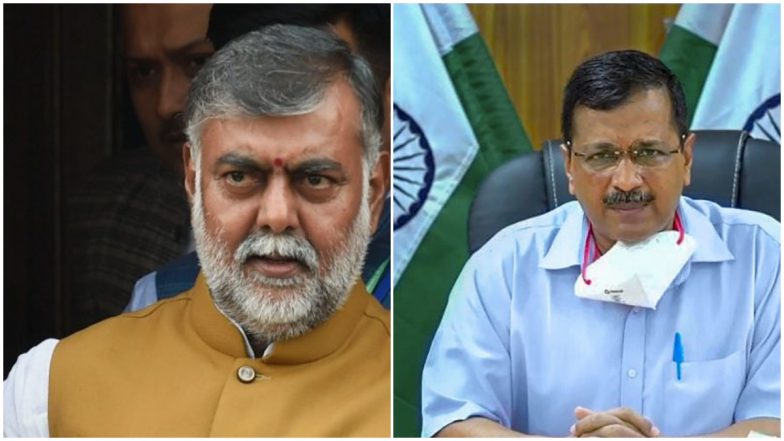 Prahlad Singh Patel Accuses Delhi CM Arvind Kejriwal of Insulting National Flag During COVID-19 Meets, Says 'Green Stripes of Flags Behind Him Are Enlarged'