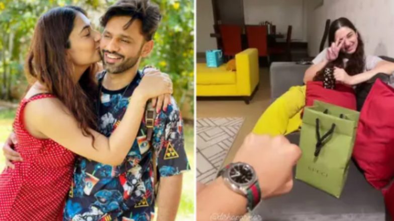 Disha Parmar Surprises Beau Rahul Vaidya With a Gucci Watch Worth Rs 71K As He Leaves for Khatron Ke Khiladi 11!