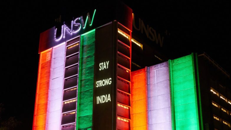 UNSW Library Building in Australia's Sydney Lit Up in Solidarity with India (View Pic)