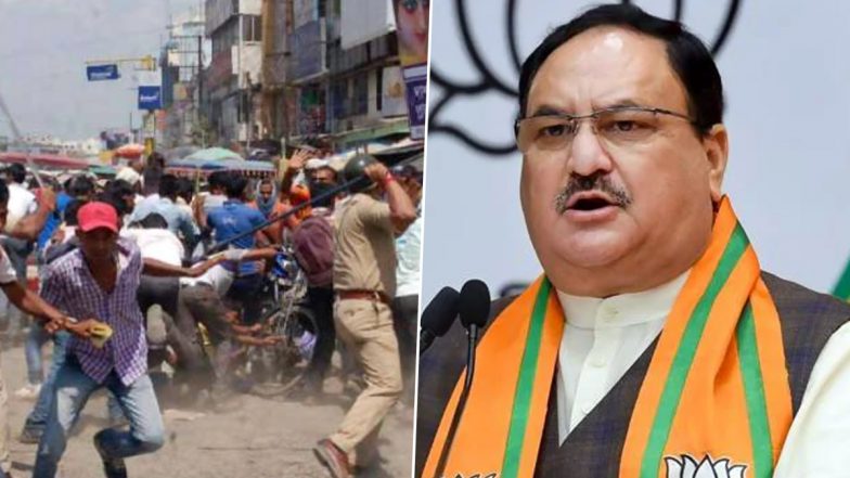 West Bengal Post-Poll Violence: BJP President JP Nadda Joins Protest in Kolkata, Says 'Those Who are Supposed to Protect The People Are Responsible For This Violence'