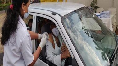 India News | COVID-19 Vaccination Centre Set Up at Bhopal's Drive-in Cinema Site