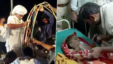 Rajasthan: 4-Year-Old Boy Anil, Who Fell into Over 90-Feet-Deep Borewell in Jalore, Rescued After 16 Hours