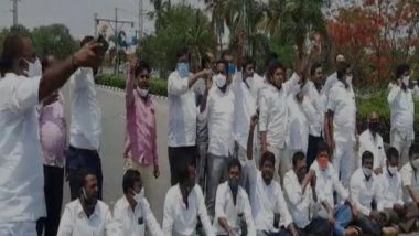 India News | Land Grabbing Allegation: Etela Rajender's Supporters Stage Protest in Telangana