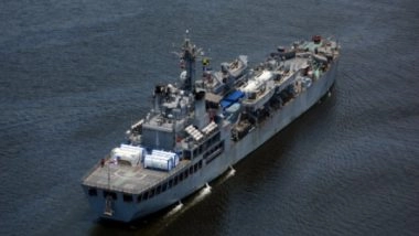 World News | 3 Indian Navy Ships Reach India with Medical Oxygen, Critical Medical from Singapore, Kuwait, Qatar