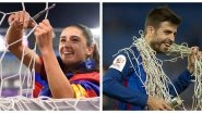 Jana Fernandez Replicates Gerard Pique After Barcelona's 4-0 Win Over Chelsea in Women's Champions League 2021, Cuts the Net As a Part of Celebration (See Pics)