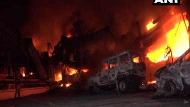 India News | J-K: Massive Fire Breaks out at Chemical Factory in Udhampur