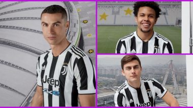 Amid Transfer Rumours Cristiano Ronaldo Unveils Juventus' New Home Kit for 2021-22 Season (Pics and Video Inside)