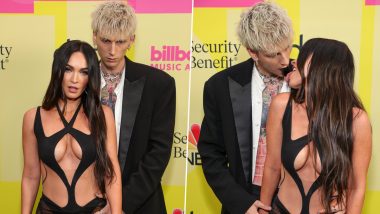 Megan Fox Looks Hot in Risque Mugler Cutout Gown, Machine Gun Kelly Paints His Tongue Black at 2021 BBMAs Red Carpet (View Photos)