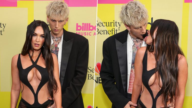 Megan Fox Looks Hot in Risque Mugler Cutout Gown, Machine Gun Kelly Paints His Tongue Black at 2021 BBMAs Red Carpet (View Photos)