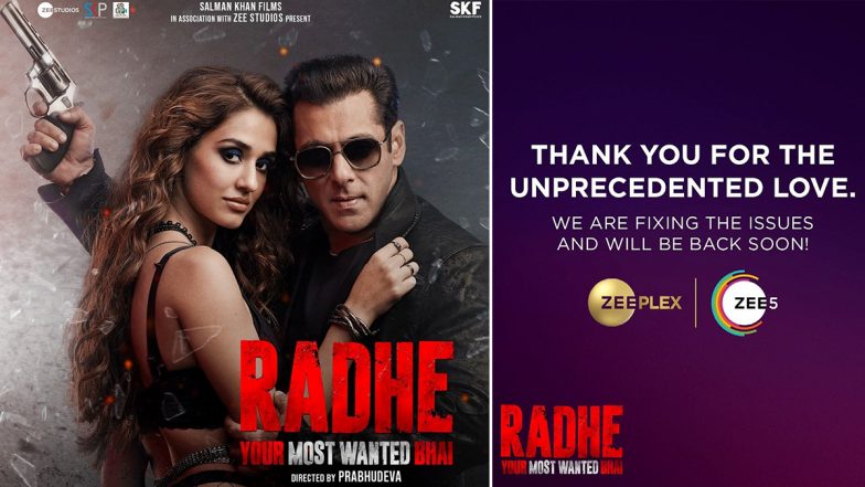 Salman Khan’s Radhe Crashes ZEE5 Server Upon Its Release, App Makers Promise To Be ‘Back Soon’