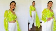 Rakul Preet Singh Gives a Neon Spin to Her Charming Promotional Wardrobe for Sardar ka Grandson (View Pics)