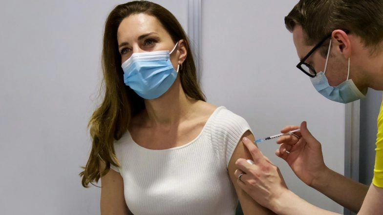 Duchess of Cambridge Kate Middleton Receives the First Jab of COVID-19 Vaccine
