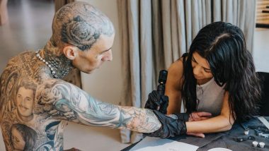 Kourtney Kardashian Inks 'I Love You' Tattoo on Boyfriend Travis Barker's Arm (Watch Video)