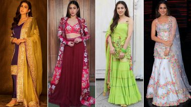 Eid al-Fitr 2021 Fashion: 7 Traditional Outfits From Sara Ali Khan's Wardrobe that Are Perfect For Ramzan Celebration (View Pics)
